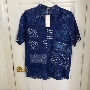 JOGAL Men's Large Casual Button Down Short Sleeve‎ Hawaiian Shirt